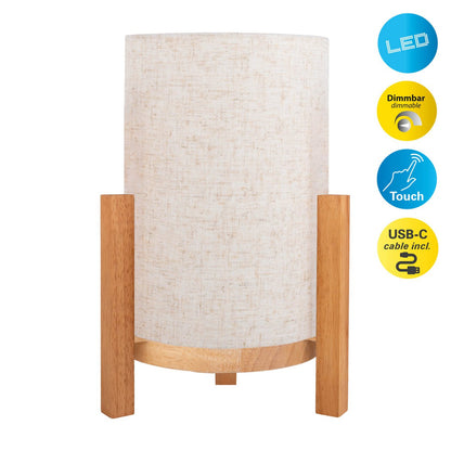 Acculamp Matilda Wit/Naturel Touch - 32 cm (Dimbaar)