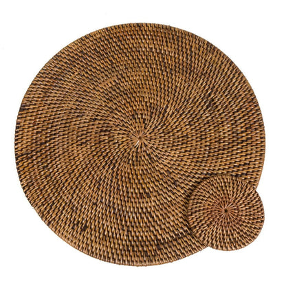 Rotan placemat natuurlijk bruin - 35 cm