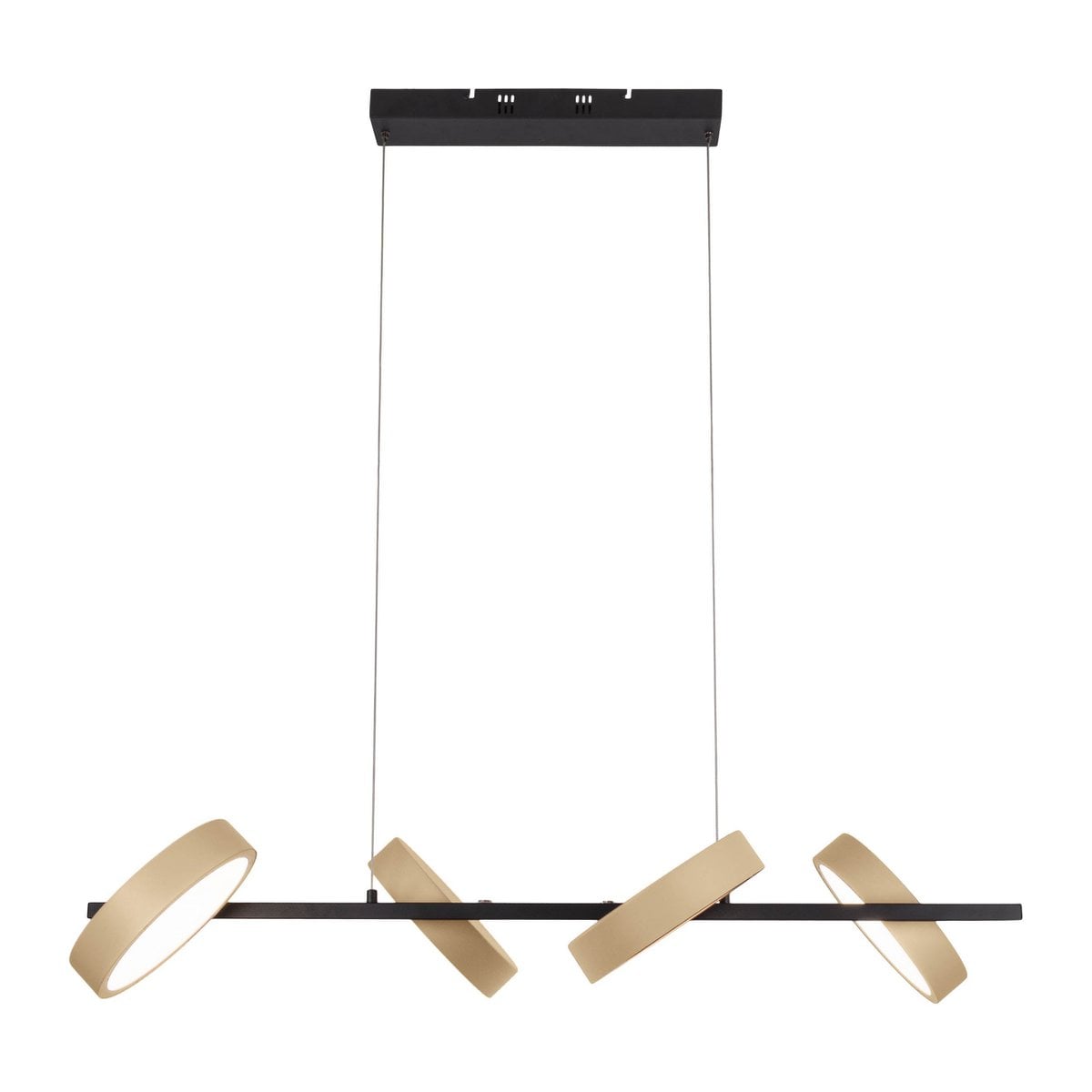 Led hanger lamp "Tessa" amandel, 150 cm hoog, 110 cm lang, gemaakt van metaal in matte amandel (Pantone 481 C) en zwart - wit plastic - OutHome