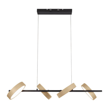 Led hanger lamp "Tessa" amandel, 150 cm hoog, 110 cm lang, gemaakt van metaal in matte amandel (Pantone 481 C) en zwart - wit plastic - OutHome
