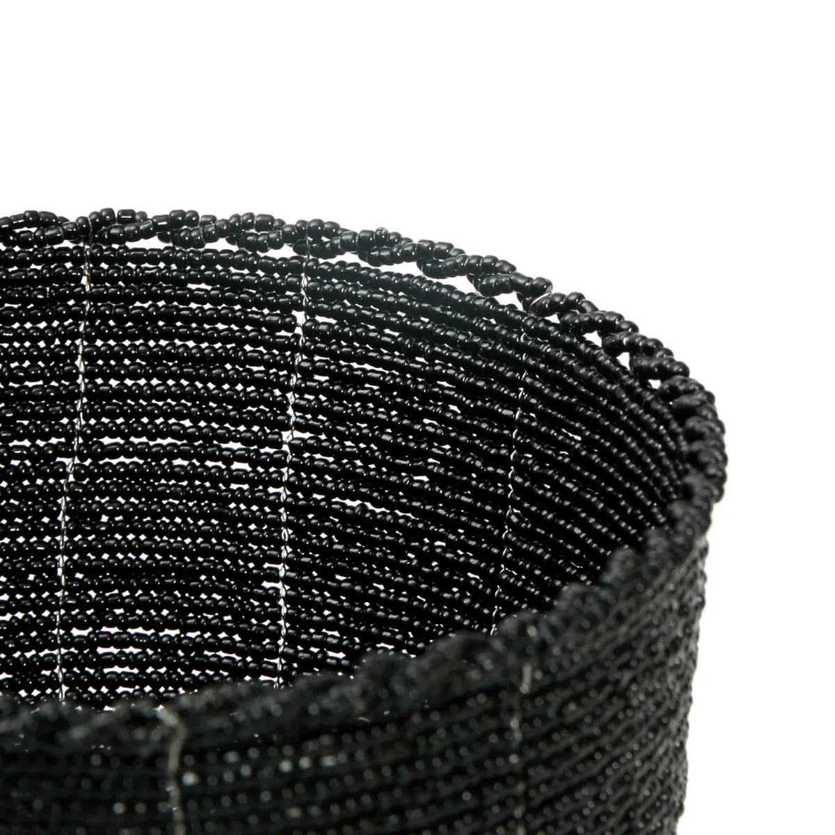 Kralen schaal Beaded candy bowl zwart - M