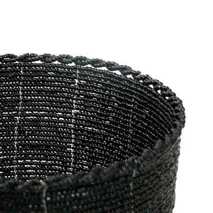 Kralen schaal Beaded candy bowl zwart - M