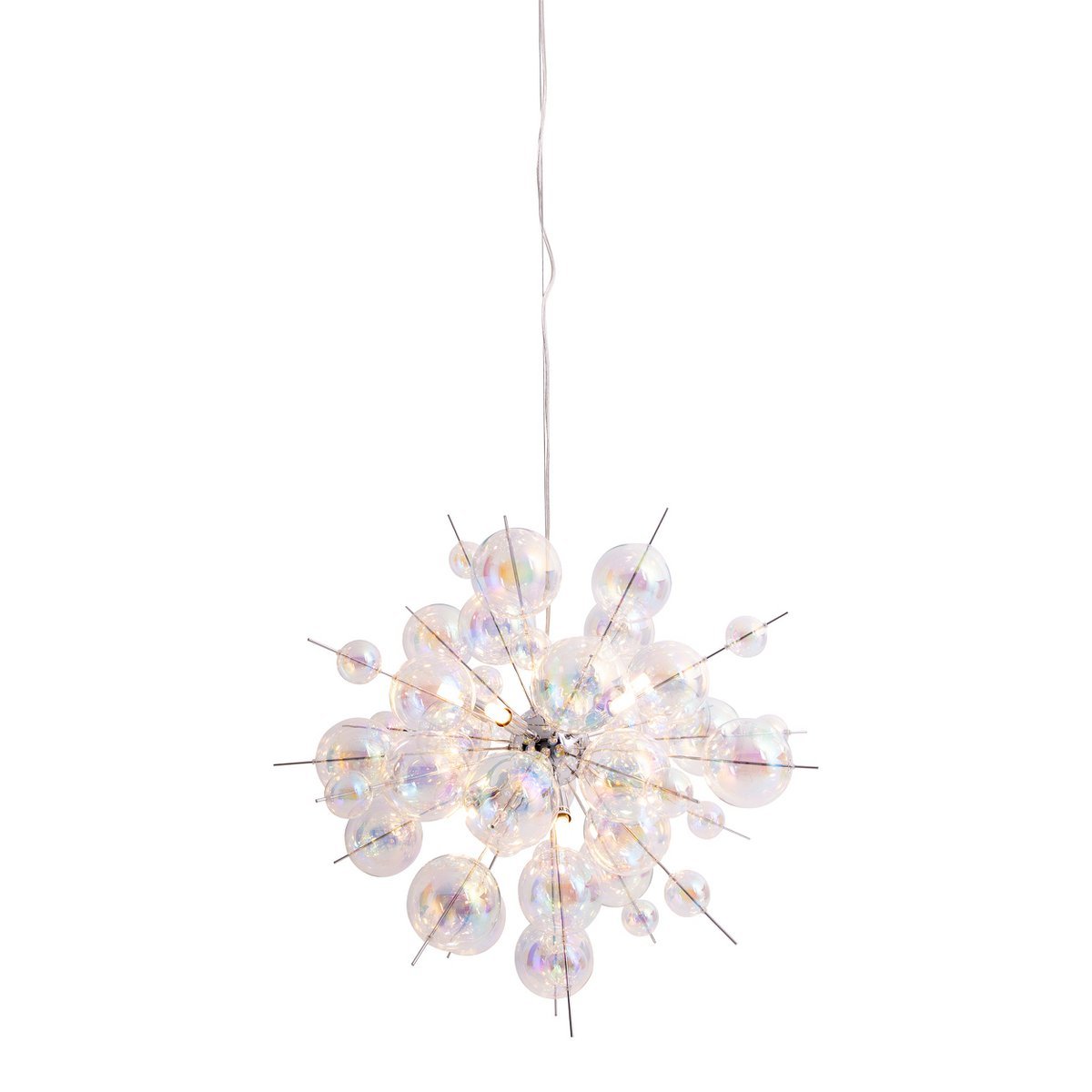 Hanger lamp "explosie" gemaakt van metaal - en irisglas, G9 - frames, hangende lamp voor eetkamer, woonkamer, hal of kantoor, Øca. 65 cm - OutHome