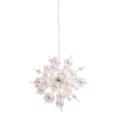 Hanger lamp "explosie" gemaakt van metaal - en irisglas, G9 - frames, hangende lamp voor eetkamer, woonkamer, hal of kantoor, Øca. 65 cm - OutHome