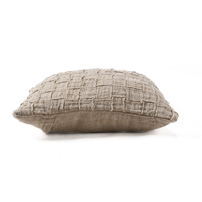 Linnen kussenhoes Damier naturel