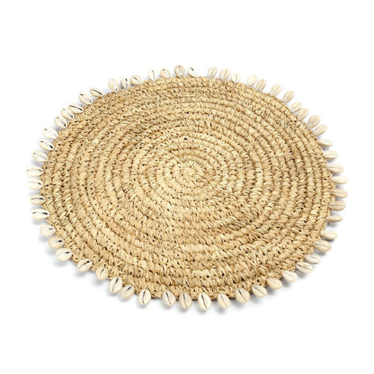 Raffia placemat Schelp naturel