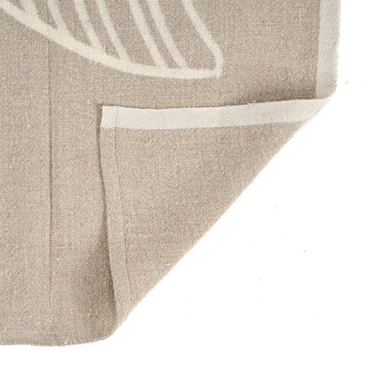 Linnen keukenhanddoek Vispatroon naturel wit - 50x70 cm