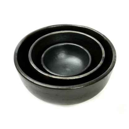 Gebrande terracotta schaal Burned bowl zwart - L