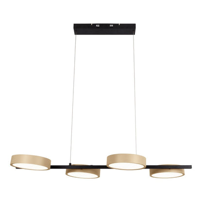 Led hanger lamp "Tessa" amandel, 150 cm hoog, 110 cm lang, gemaakt van metaal in matte amandel (Pantone 481 C) en zwart - wit plastic - OutHome
