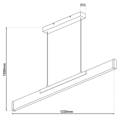 LED Hanglamp Wilma Hout/Zwart - 122 cm (Dimbaar)