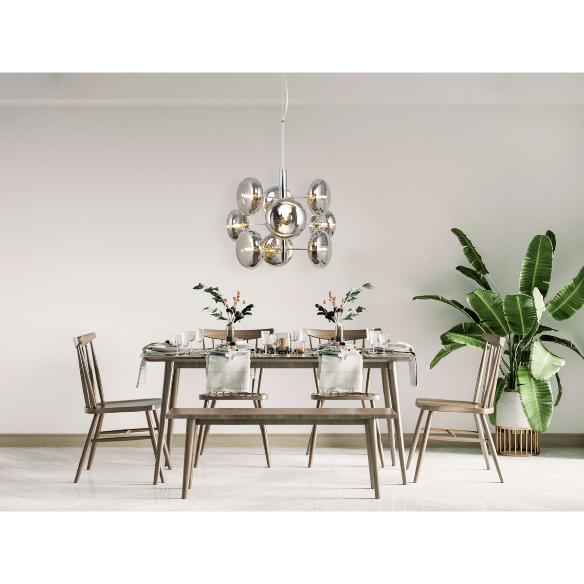 Hanglamp Orion Messing/Amberglas - Ø 53 cm (G9)