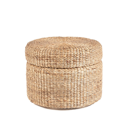 Rieten opbergpoef Circle naturel