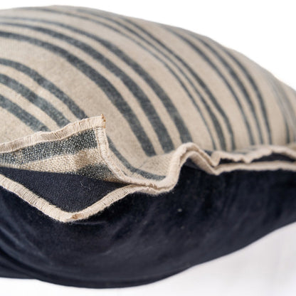 Kussenhoes Nordic stripe natuurlijk zwart - 50 cm