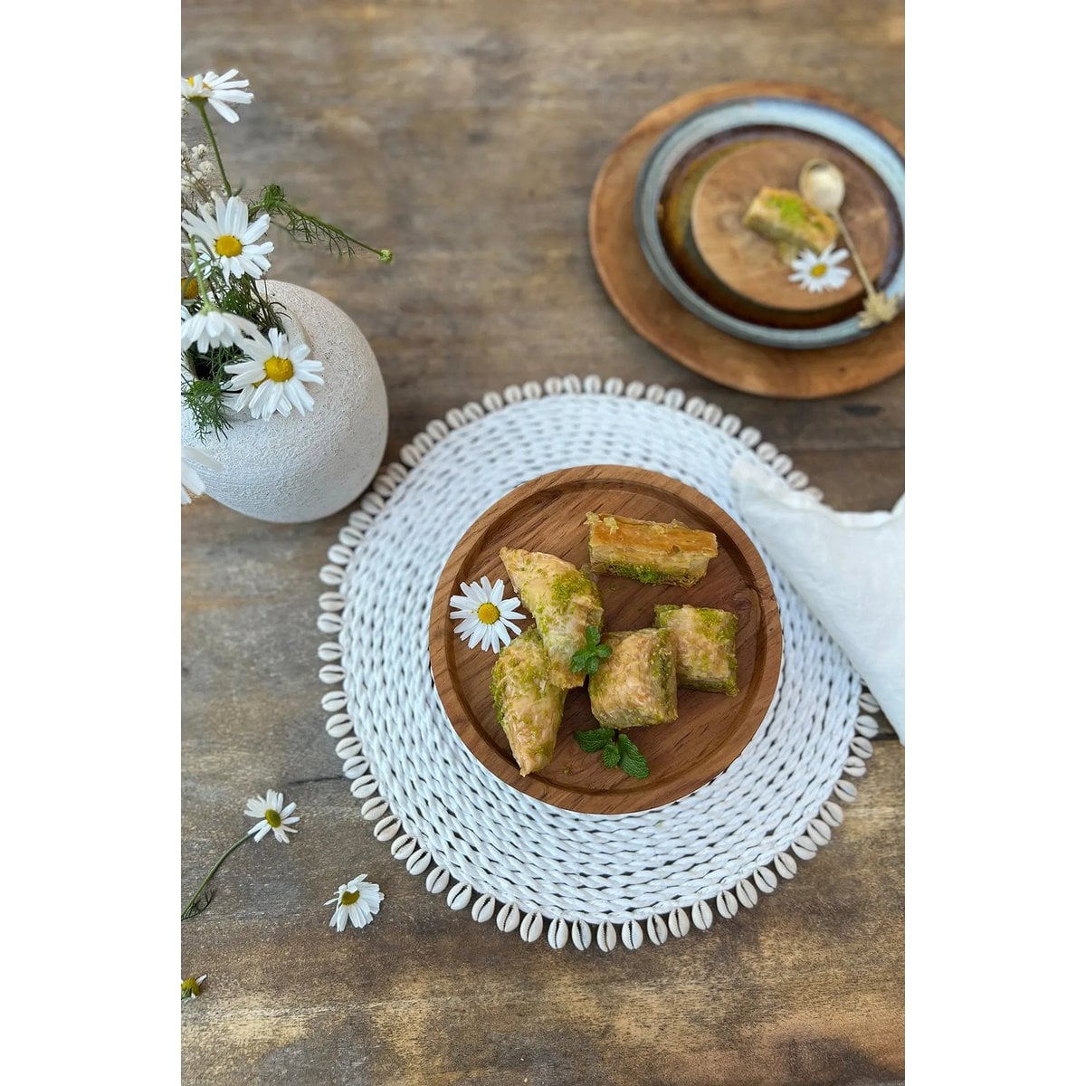 Zeegras placemat Shell wit - 38 cm