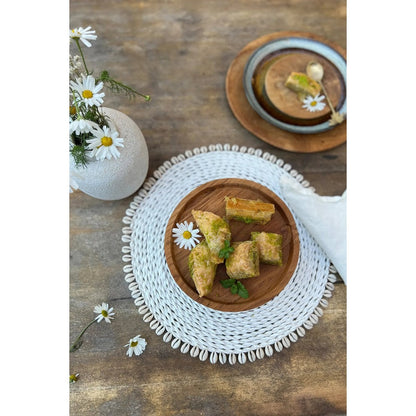 Zeegras placemat Shell wit - 38 cm