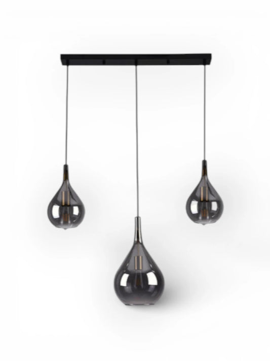 Hanglamp Gota 3 - Lichts Rookglas - 88 cm (E27) - OutHome