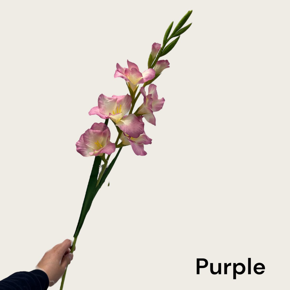 Zijden kunstbloem Gladiolen paars - 91 cm
