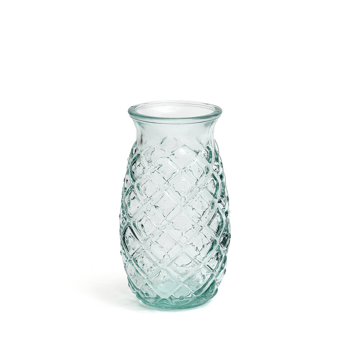 Glazen Ananasglas blauw - M