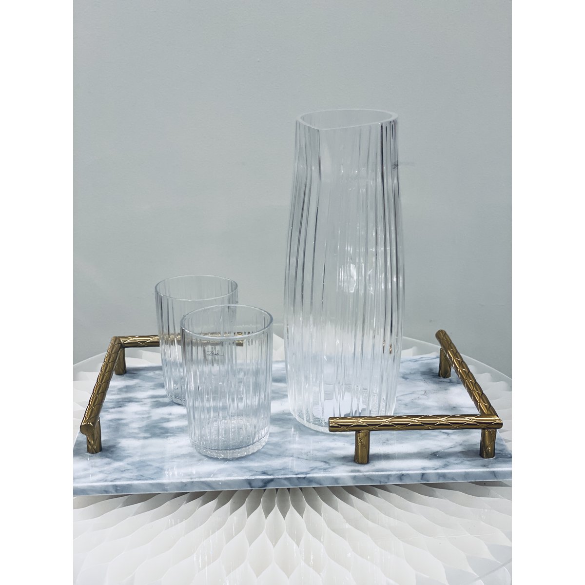 Marmeren dienblad Luxe goudkleurige - 35 cm