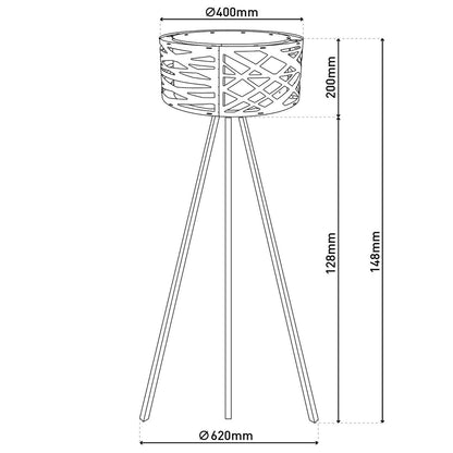 Vloerlamp Finja Houtimitatie - 148 cm (E27)
