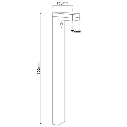 LED Solar Outdoor Base Light "Filius" H: 50 cm, gemaakt van metaal en plastic in antraciet, met geïntegreerde LED - OutHome