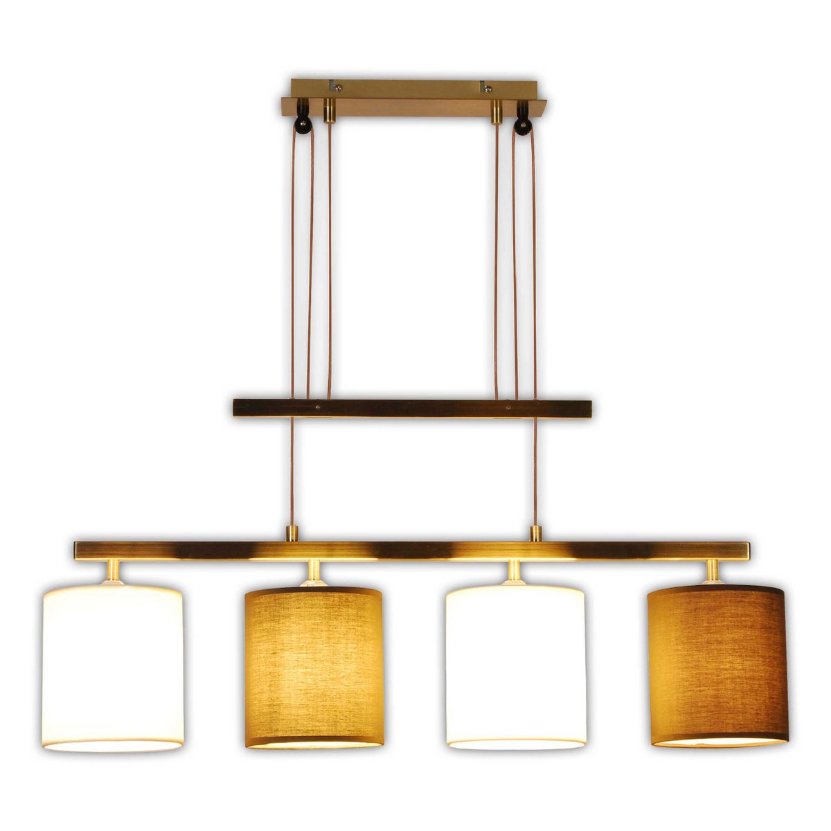Hanglamp Tilde 4-Lichts Bruin/Beige - 86 cm (E27)