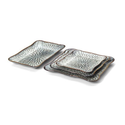 Rechthoekig bord Lotus ice grijs/bruin