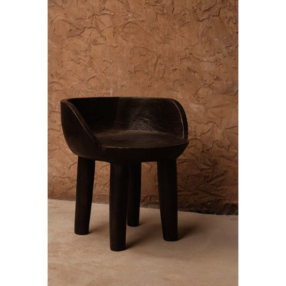 Lage stoel Sit happens donker notenhout