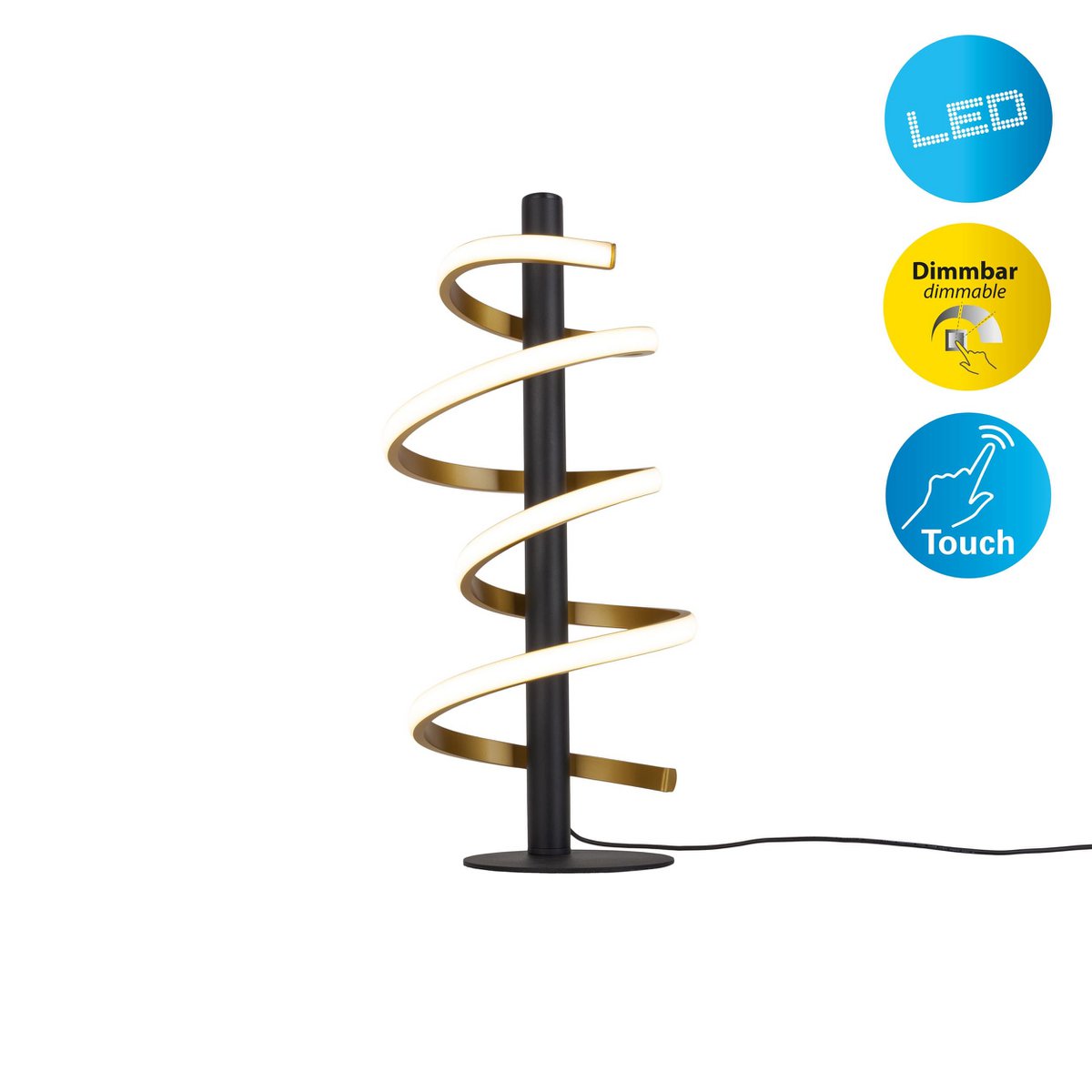 LED Tafellamp Belleza Zwart/Goud - 50 cm