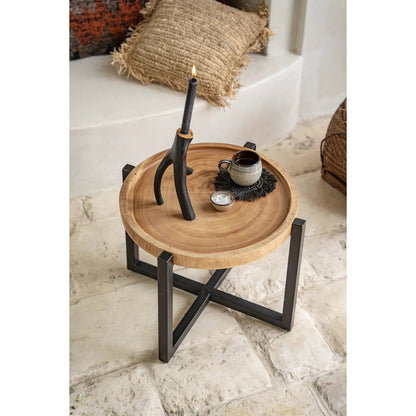 Raffia onderzetter Fringe zwart