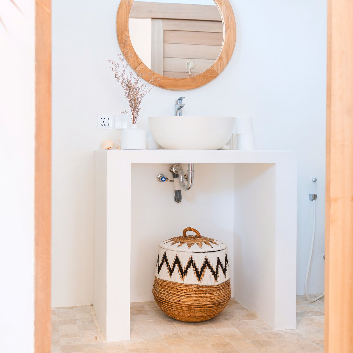 Wasmand Palem Boho met Deksel (3 maten)