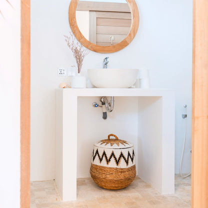 Wasmand Palem Boho met Deksel (3 maten)