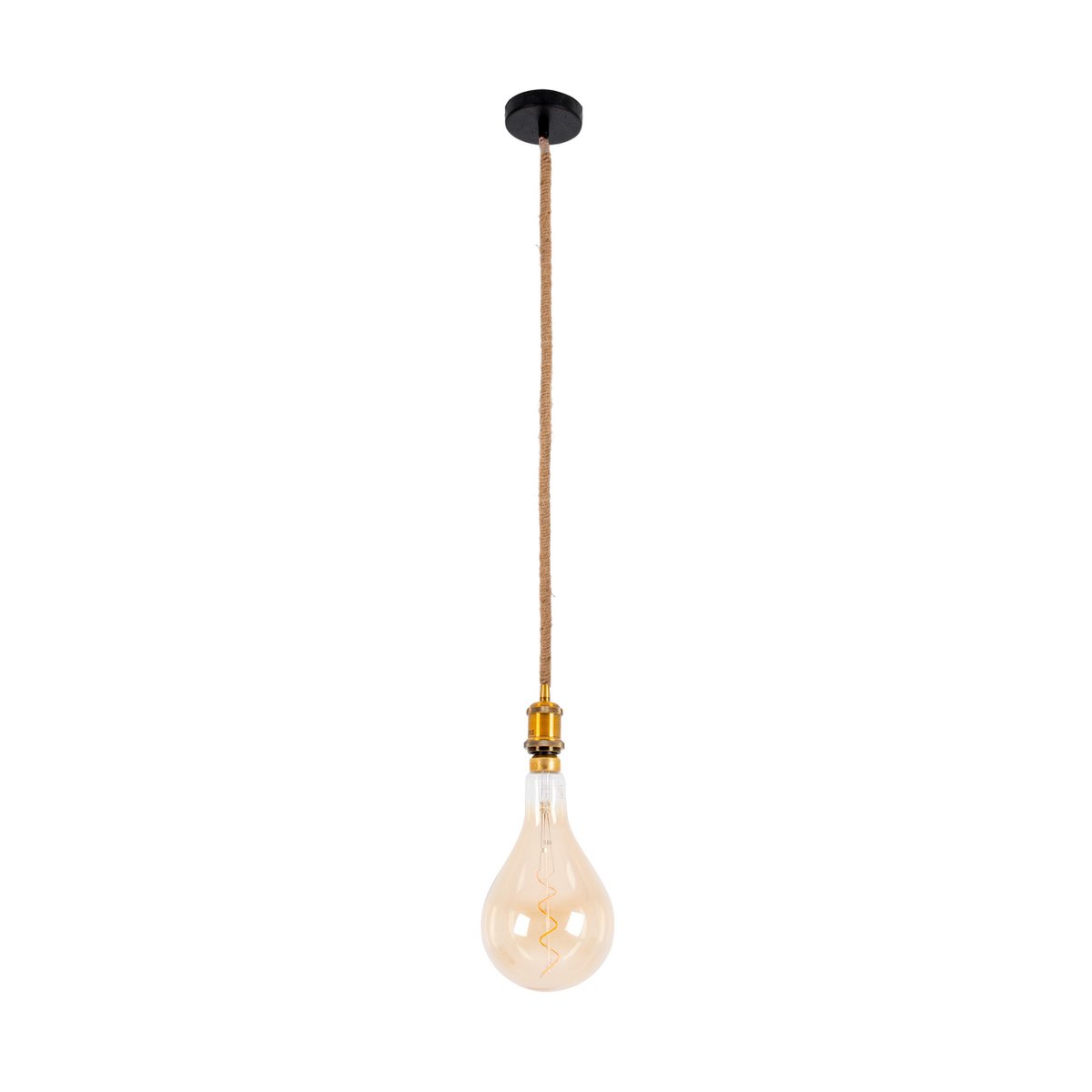 Metalen Hanglamp Ontario Oud Messing/Jute (E27)