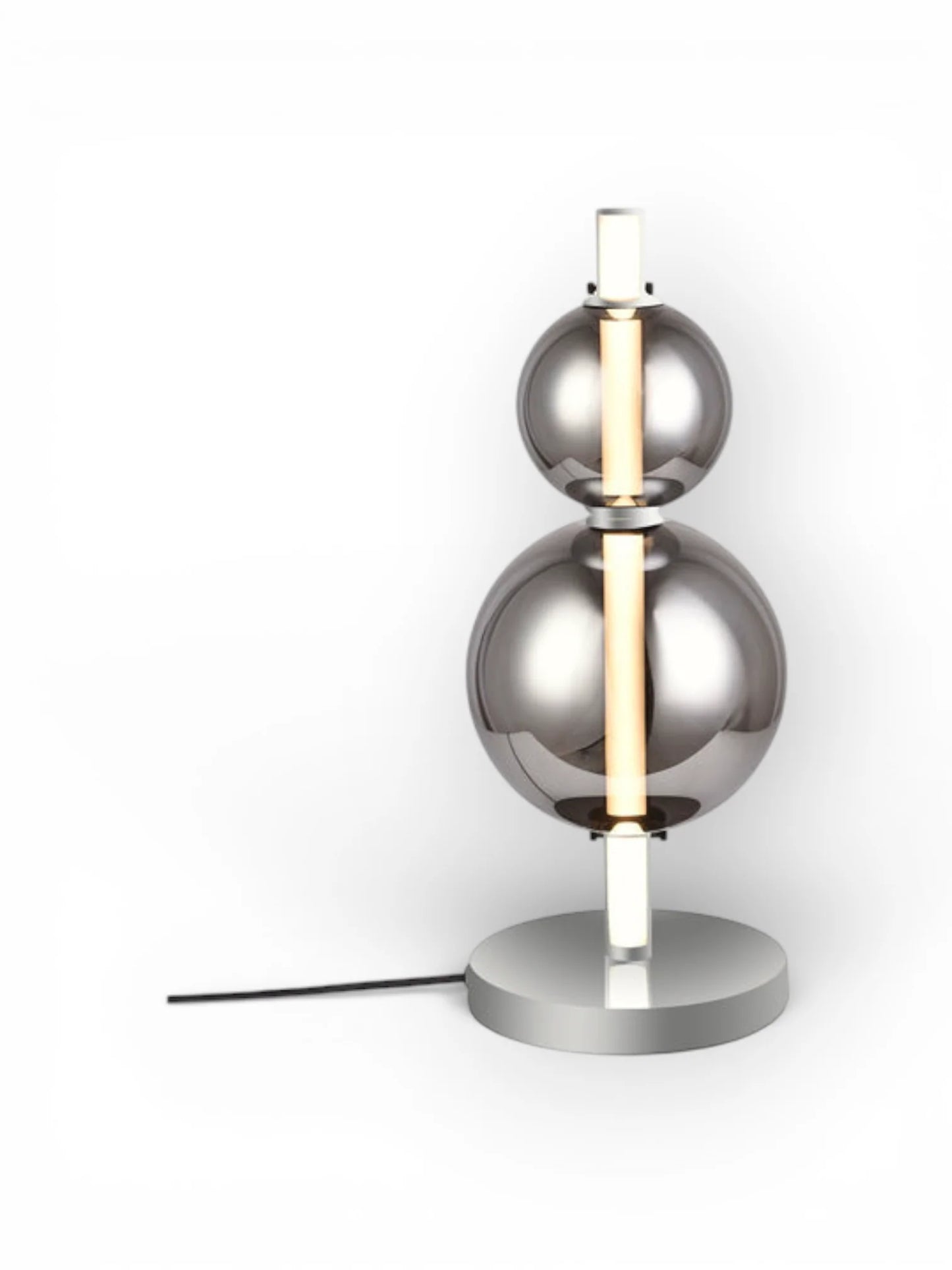 LED Tafellamp Nova Chroom/Rookglas - 44 cm