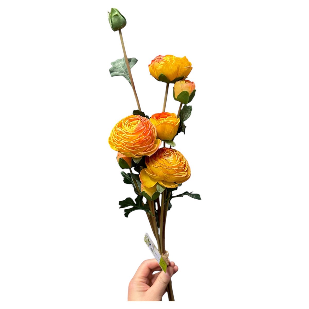 Kunstbloemen boeket Ranonkels orange - 55 cm