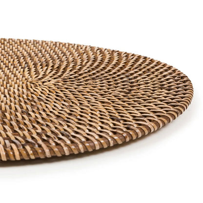 Rotan placemat Koloniale ovale bruin
