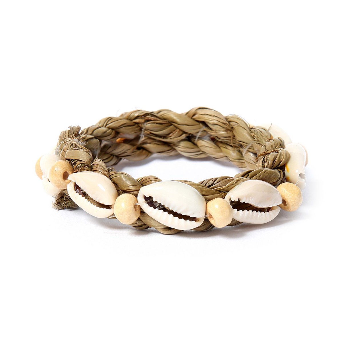 Raffia servetring Schelp naturel