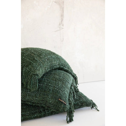 Katoenen kussenhoes Oh my gee bosgroen - 60 cm