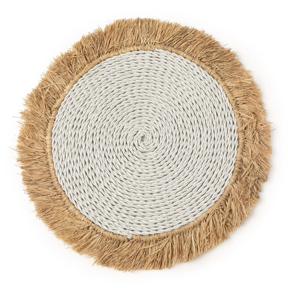 Raffia placemat Seagrass wit naturel - 45 cm