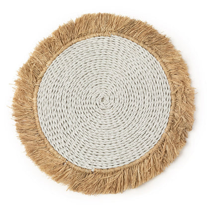 Raffia placemat Seagrass wit naturel - 45 cm