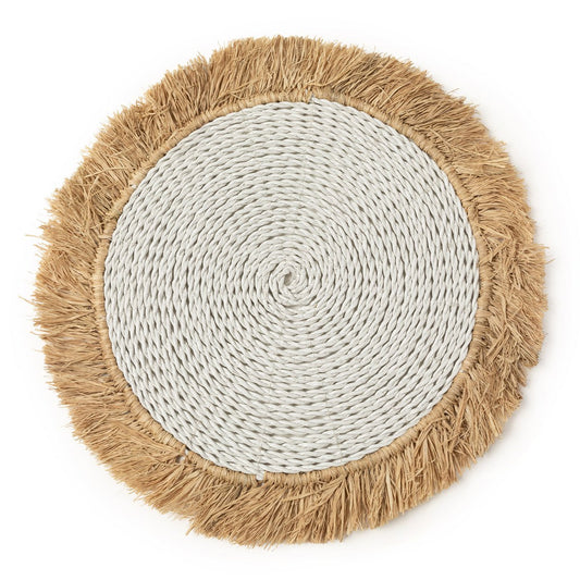 Raffia placemat Seagrass wit naturel - 45 cm
