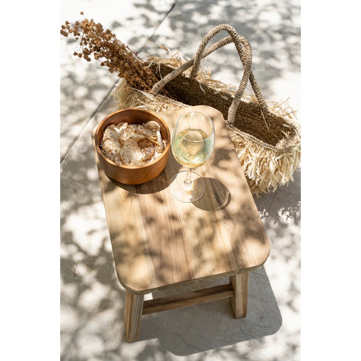 Teakhouten saladekom The teak wortel salade bowl naturel