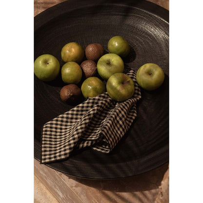 Linnen servet Picknick natuurlijk zwart - 45 cm