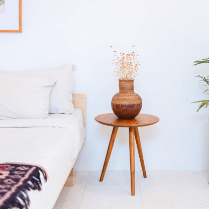 Vaas Kamari Rotan/Hout Bruin - Ø 22 cm