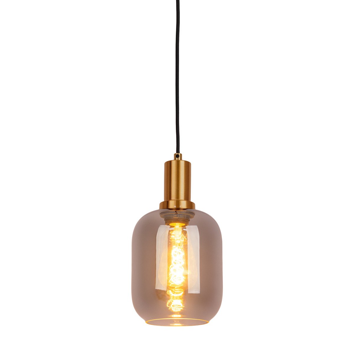 Hanglamp Fumo 1-Lichts Zwart - 150 cm (E14)
