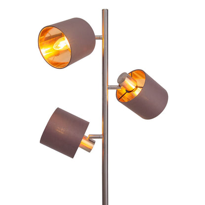 Vloerlamp Maron Satijn/Bruin - 153 cm (E14)