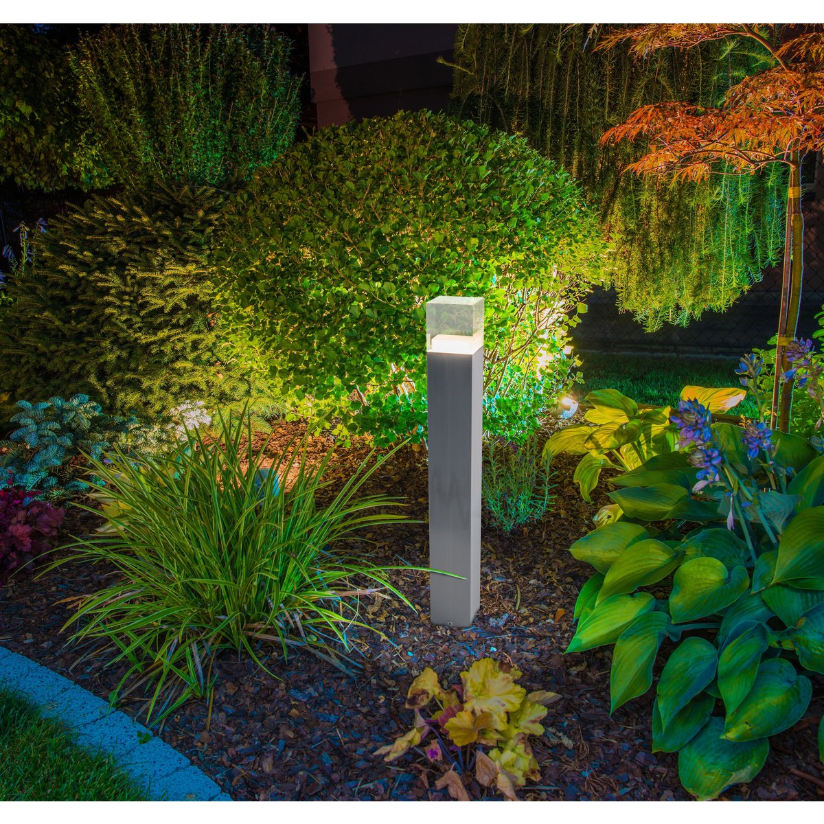 LED Buitenlamp Sokkel Leah Staal