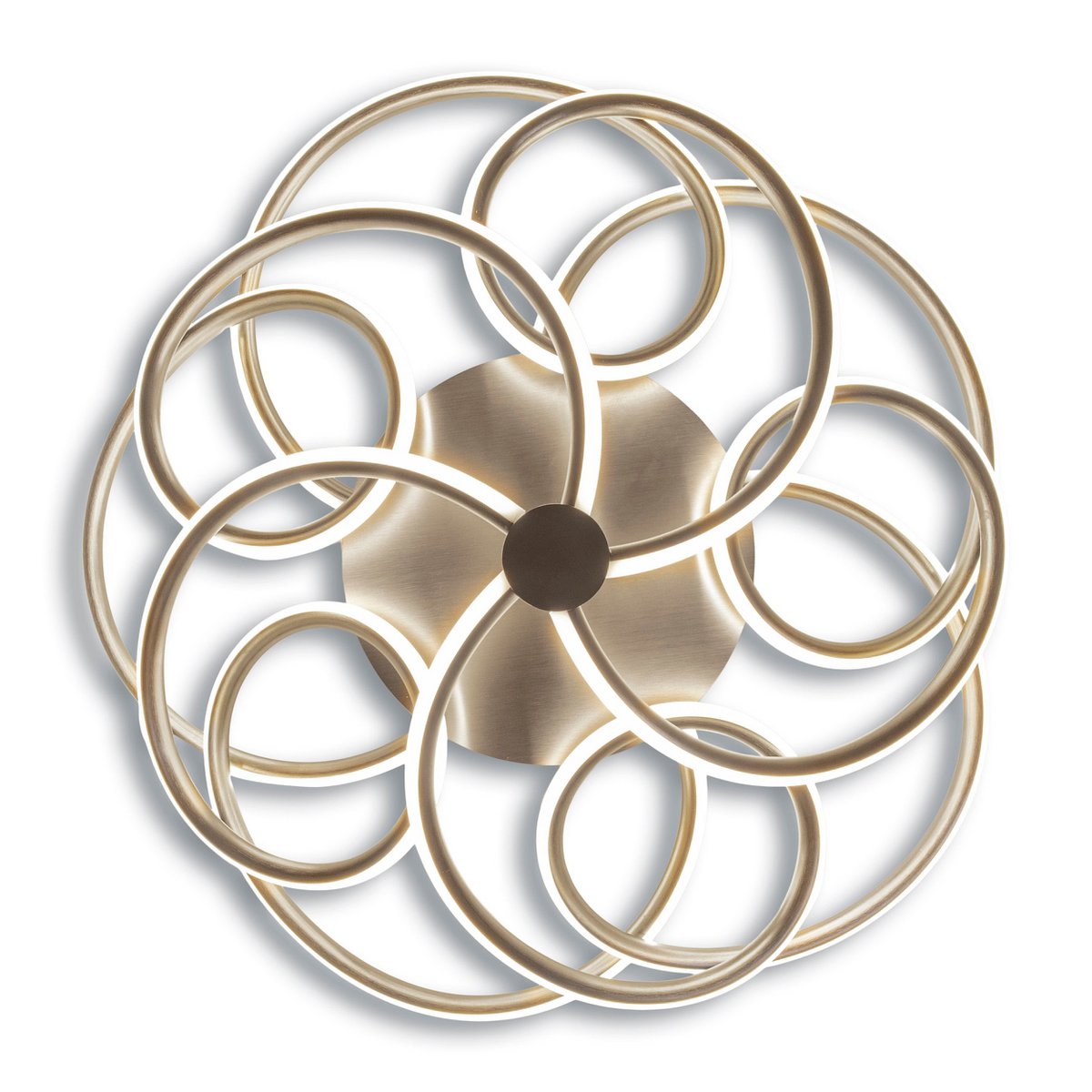 LED Plafondlamp Rizado Nikkel/Satijn - Ø 57 cm