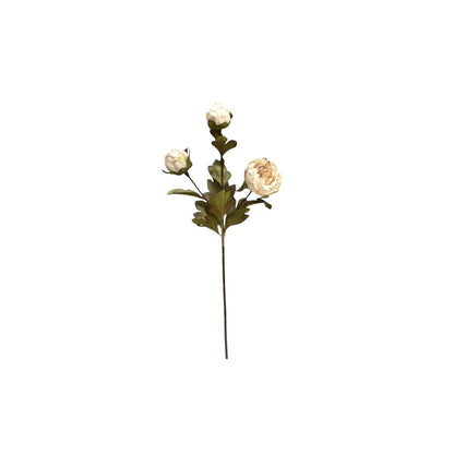 Zijden kunstbloem Herfstserie peony crème - 53 cm