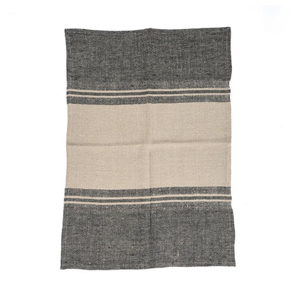 Linnen keukendoek Dash naturel zwart - 50x70 cm